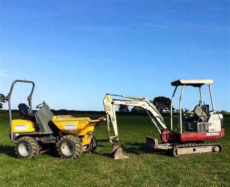 mini digger and driver hire cornwall|small digger hire cost.